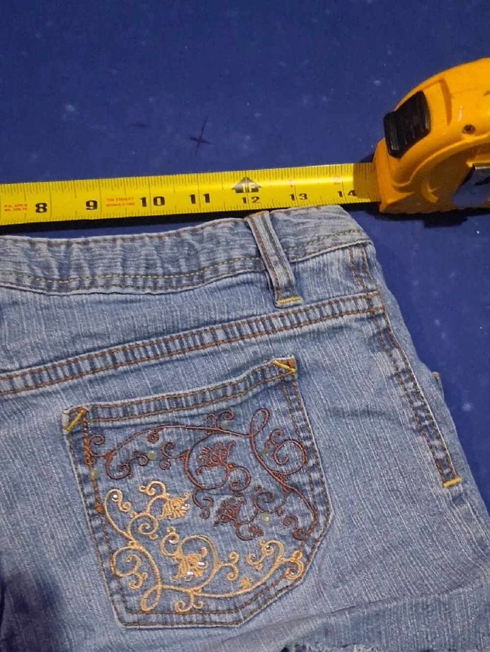 SO Light Blue Denim Girls' Embroidered Frayed Shorts